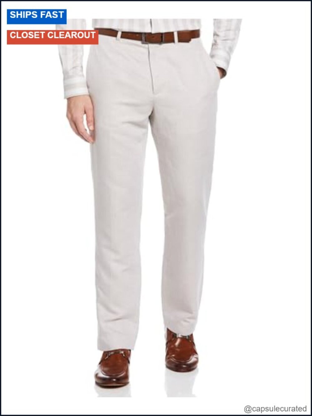 Modern Fit Linen Blend Dress Pants - Breathable & Lightweight